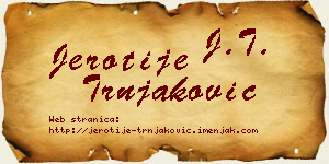 Jerotije Trnjaković vizit kartica